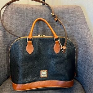 Dooney & Bourke Black and Tan Leather Handbag